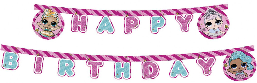 LOL Surprise! Glitterati Happy Birthday Banner 2 m