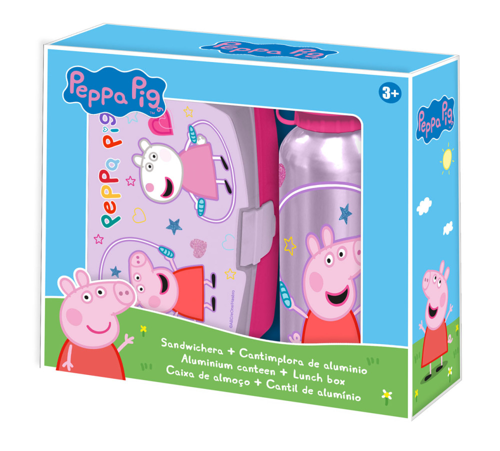 Peppa Wutz Jump Rope Sandwich-Box + Aluminiumflasche Set