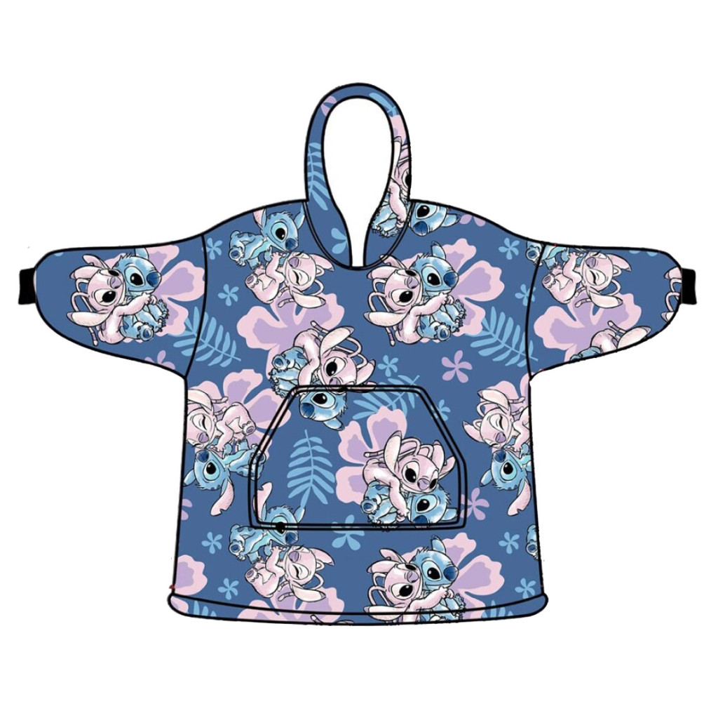 Disney Lilo und Stitch Hibiscus Überziehbare Plüsch-Fleecedecke, Poncho 7-14 Jahre