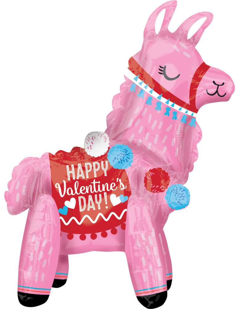 Liebe Happy Valentine's Day Llama, Lama Folienballon 55 cm
