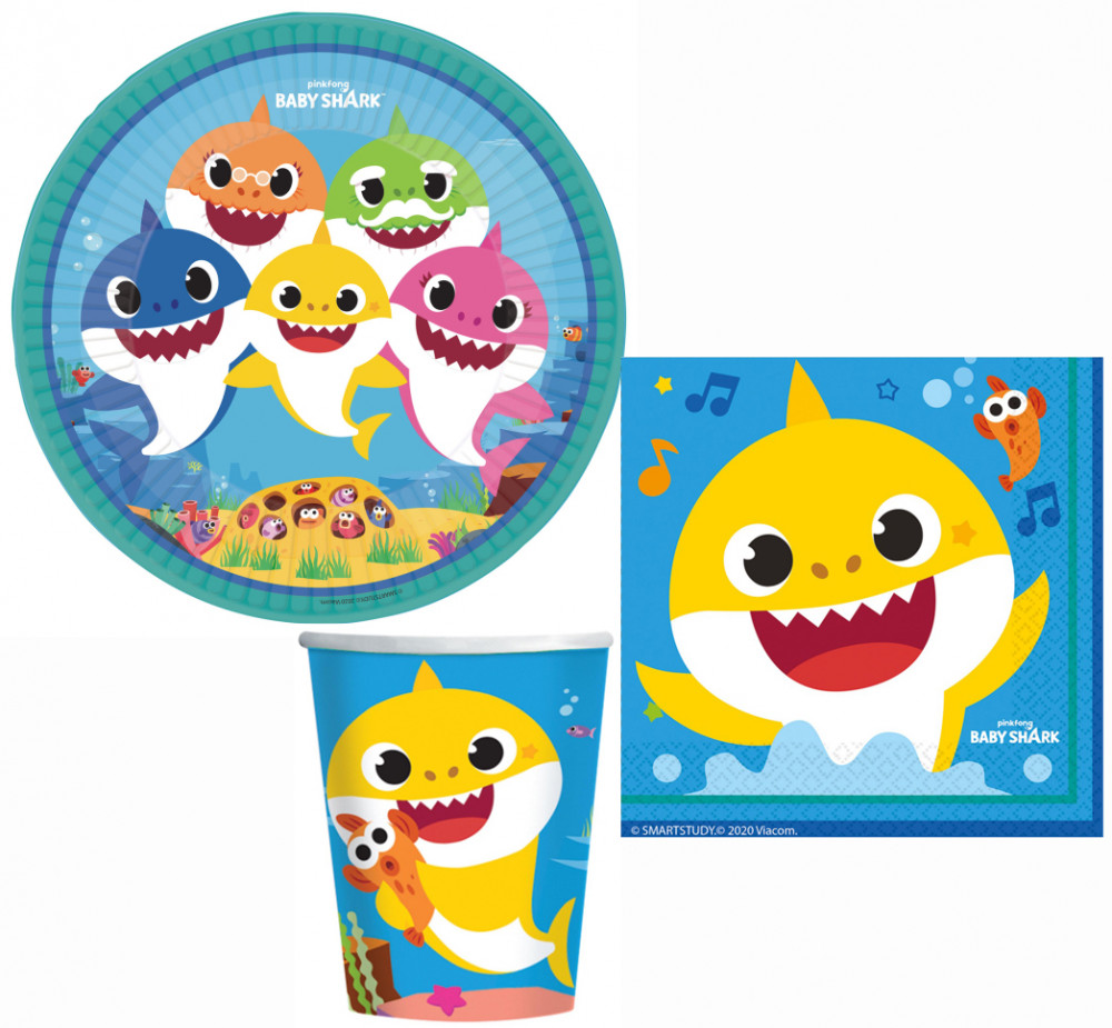 Baby Shark Music 32-teiliges Party-Set für 23 cm Teller