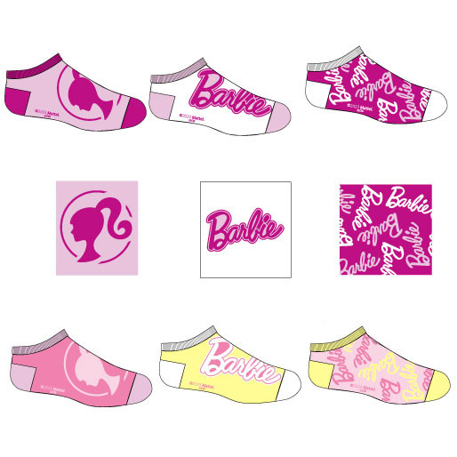 Barbie Pink Kinder Sneaker-Socken 23-34