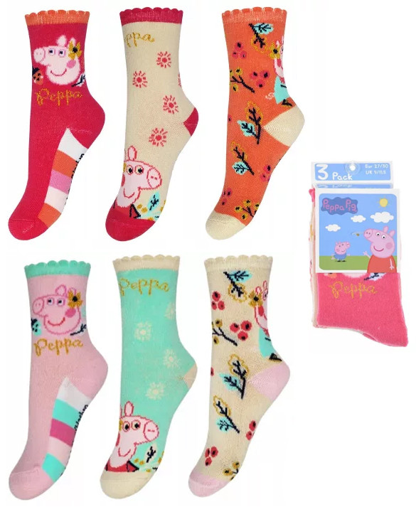 Peppa Wutz Flower Kinder Socken 23-34