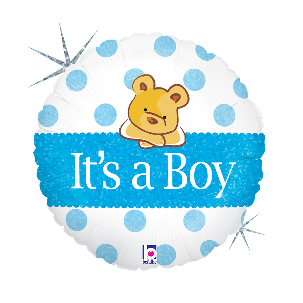 Erster Geburtstag Bear Holo Baby Boy Folienballon 46 cm