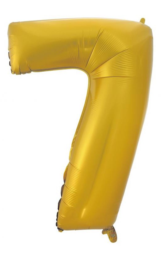 Nummer Gold Mat Goldene Nummer 7 Folienballon 92 cm
