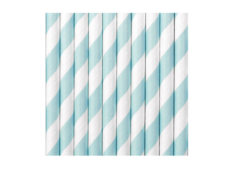 Papierstrohhalme hellblau Papiertrinkhalme 10 Stk.