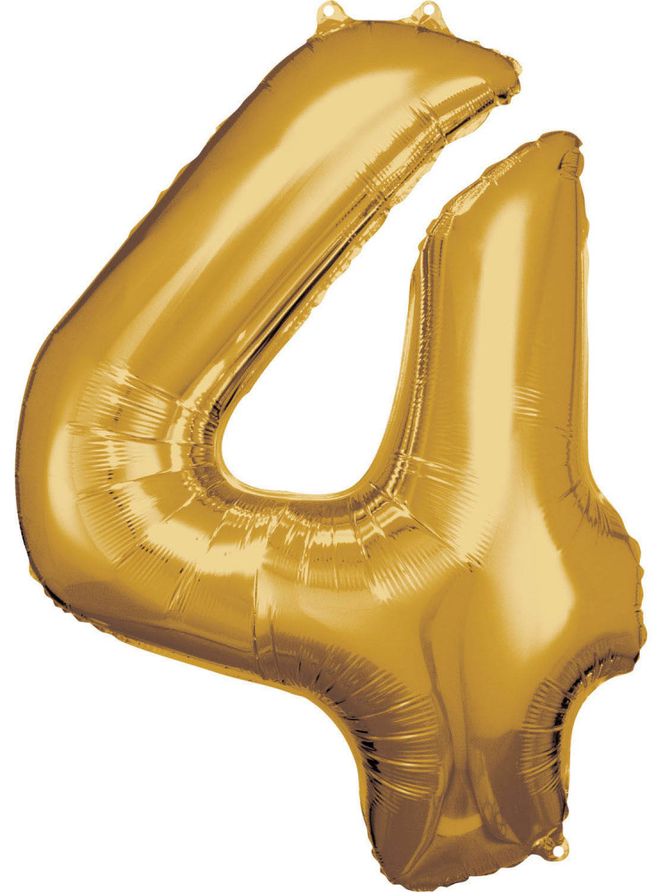 Nummer Gold, Riesen Zahl 4 Folienballon, 86*66 cm