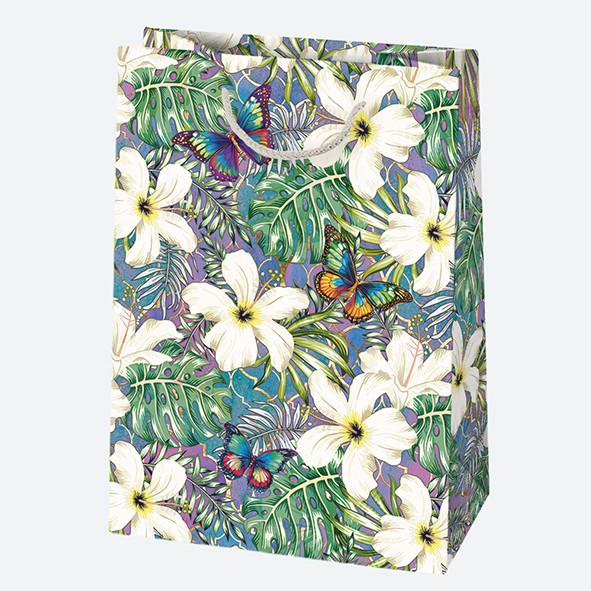 Farbe Birds Blumen Papier Geschenktasche 23x32x11 cm