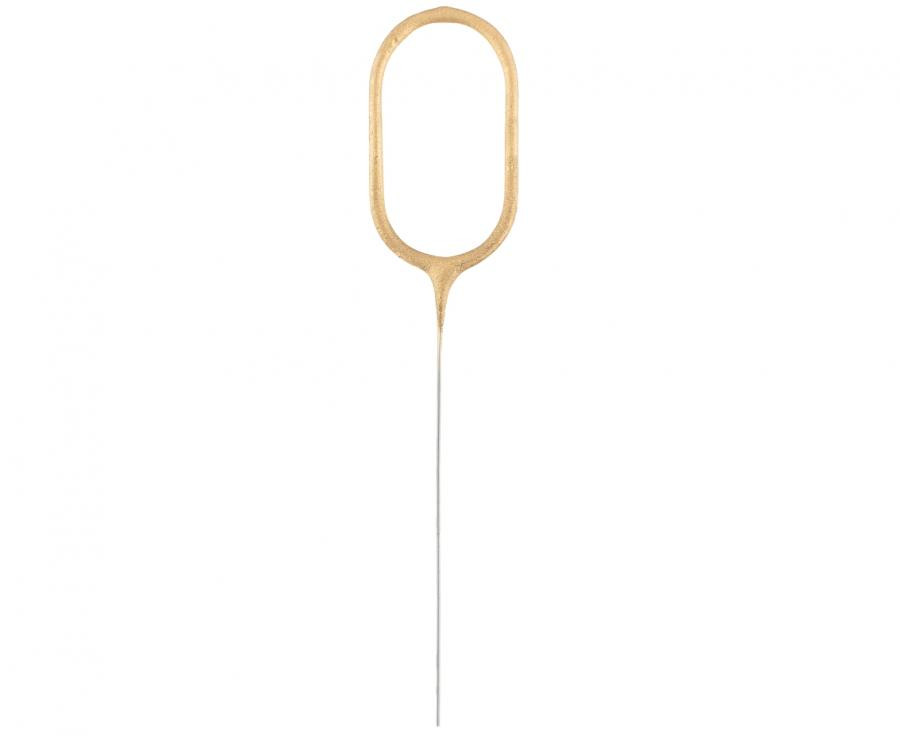Nummer Gold Goldene Ziffer 0 Wunderkerze 17 cm