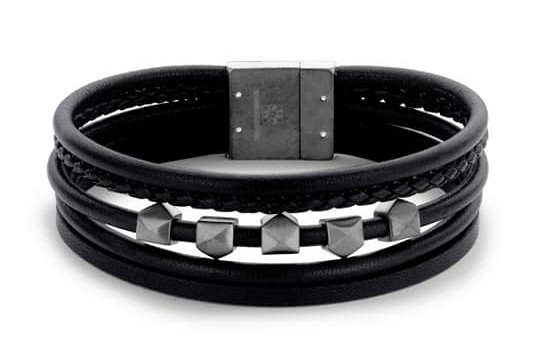 Victoria Schwarzes Herrenlederarmband