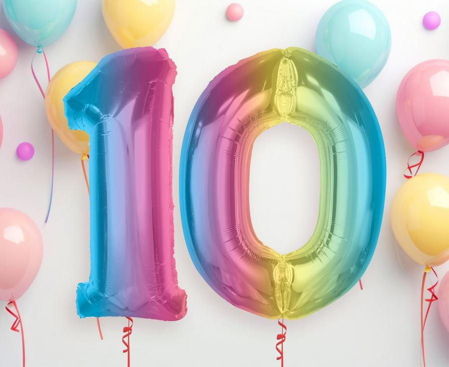 Nummer Rainbow Bunte Zahl 1 Folienballon 92 cm