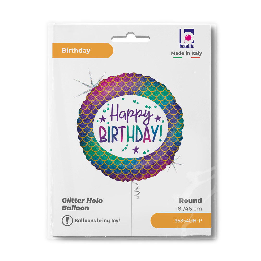 Geburtstag Glitter Mermaid Happy Birthday Folienballon 46 cm