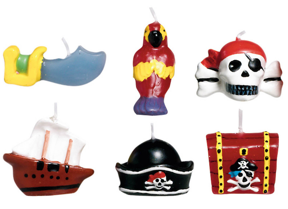 Pirat Map Mini-Geburtstagskerzenset, 6 Stk
