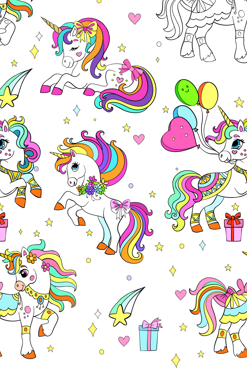 Einhorn Colourful Papiertischdecke 120x180 cm