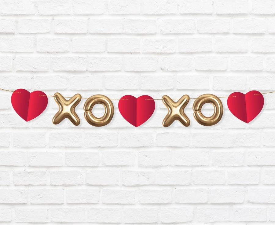 Liebe XOXO Red XOXO Papiergirlande 200 cm