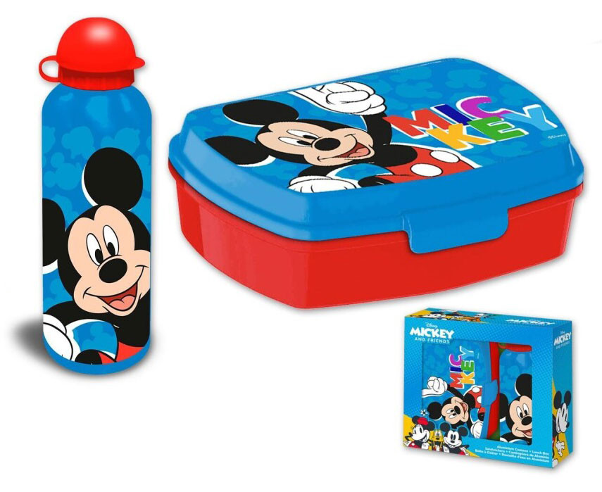 Disney Mickey  Play Brotdose + Aluminiumflasche Set