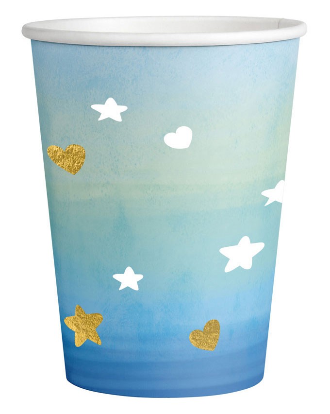 Baby Hello World Junge Papierbecher 8 Stk. 250 ml
