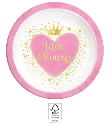 Prinzessin Little Princess Papierteller 8 Stk. 23 cm FSC