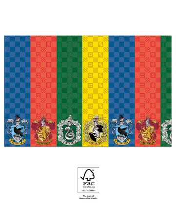 Harry Potter Hogwarts Houses Papier Tischdecke 120x180 cm FSC