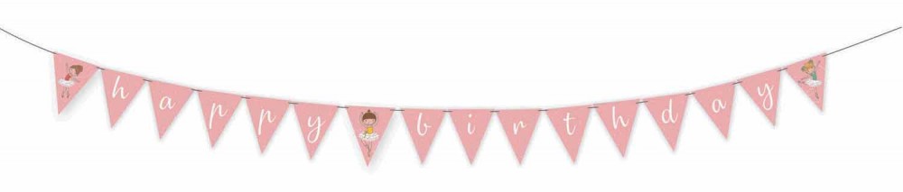Balett Little Dancer Ballerina Happy Birthday Banner 180 cm
