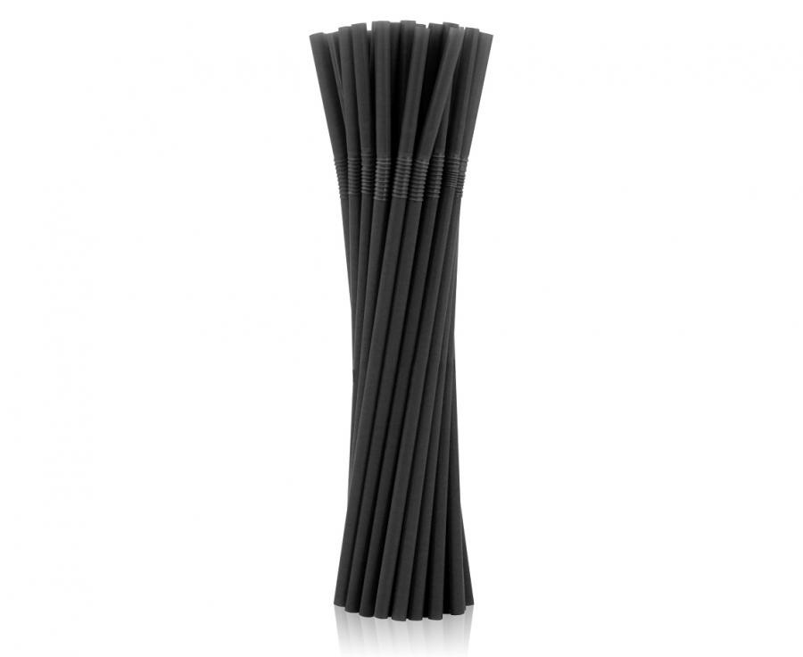 Farbe Black Schwarzer Plastikstrohhalm 50 Stk