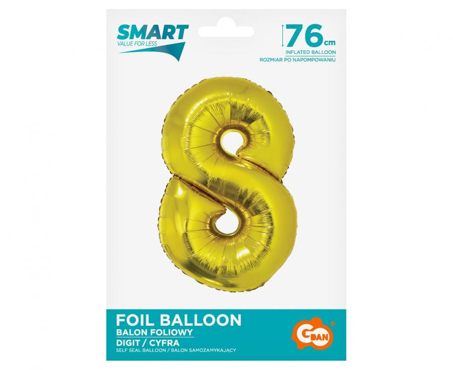 Nummer Gold Goldene Nummer 8 Folienballon 76 cm
