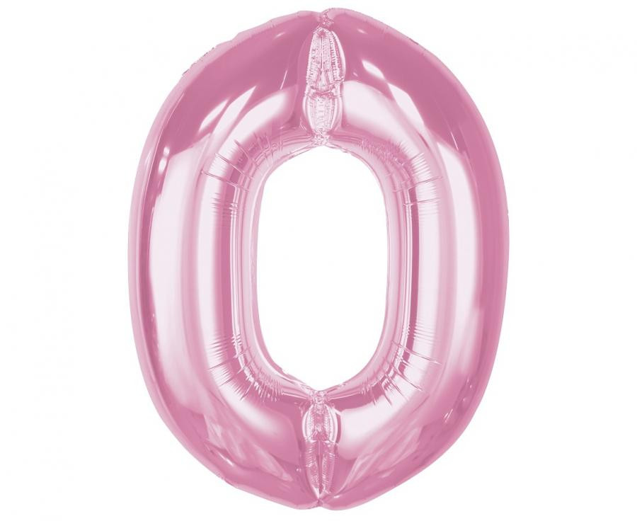 Nummer Light Pink Rosa Nummer 0 Folienballon 92 cm