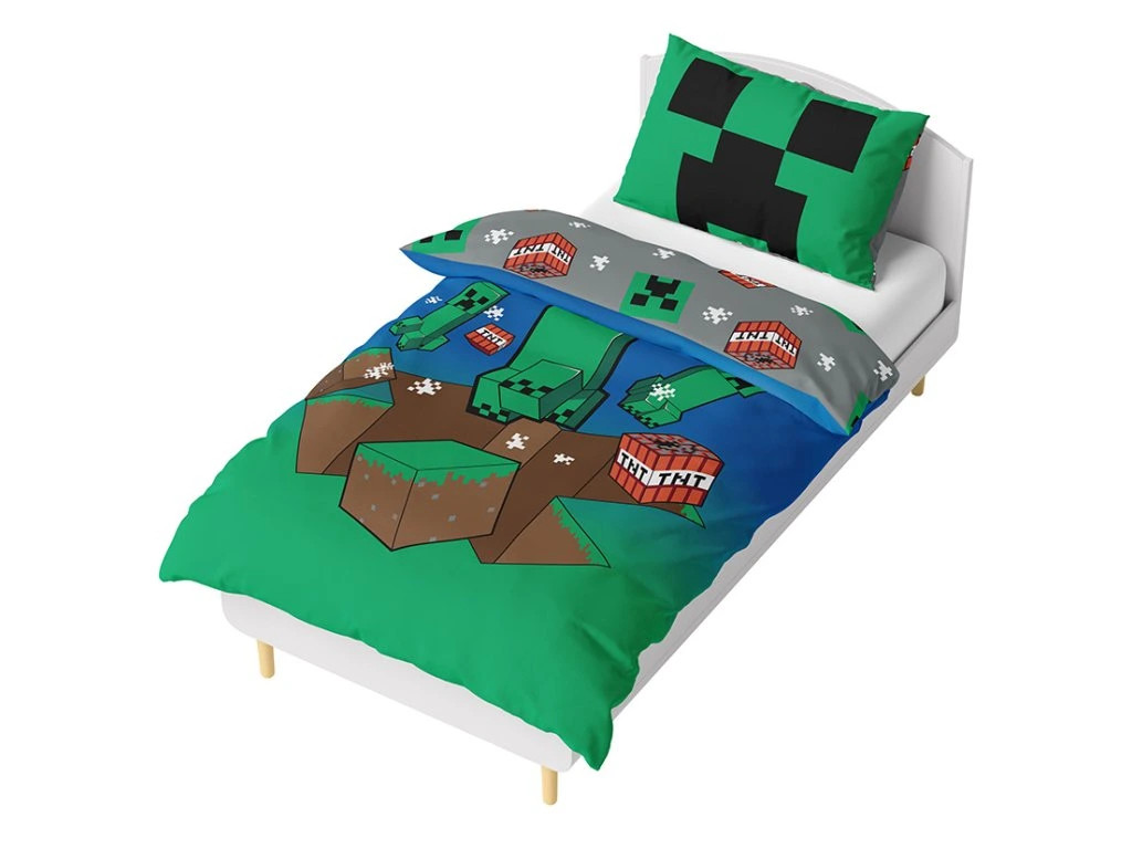 Minecraft Creeper Explode Bettwäsche 140×200cm, 80×80 cm