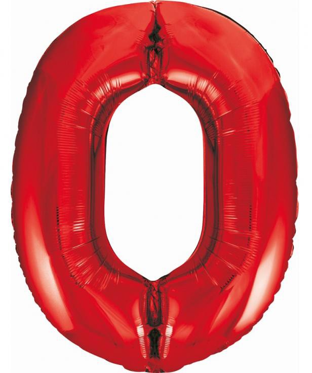 Nummer Red Rote Nummer 0 Folienballon 85 cm