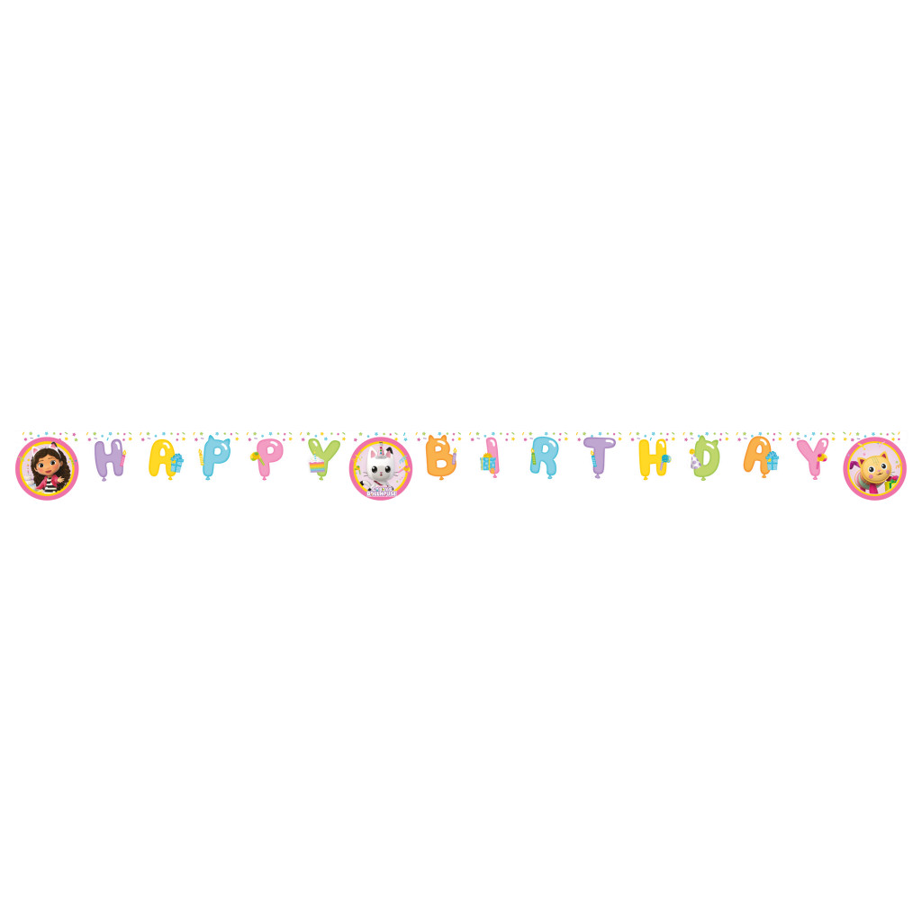 Gabby's Dollhouse Friends Happy Birthday Banner FSC 2 m