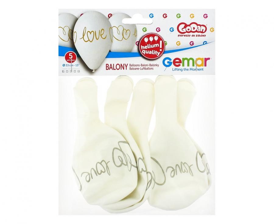 Liebe White Ballon, 5 Stück 13 Zoll (33 cm)