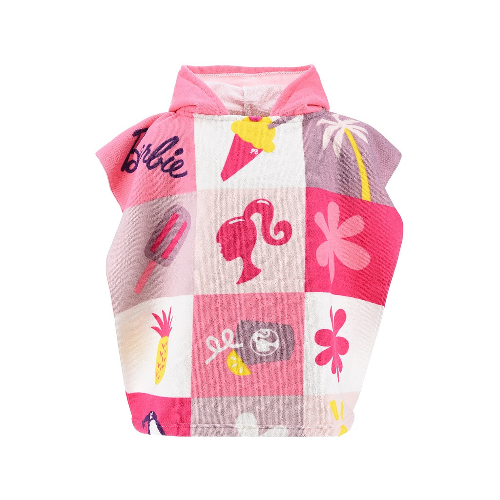 Barbie Strandtuch Poncho 55x110 cm (Schnelltrocknend)