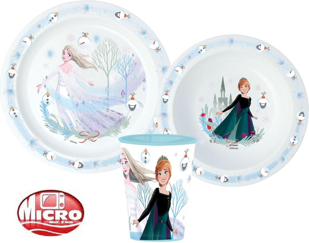 Disney Eiskönigin Royally Cool Weihnachtsgeschirrset, Mikrokunststoffset, Becher 260 ml