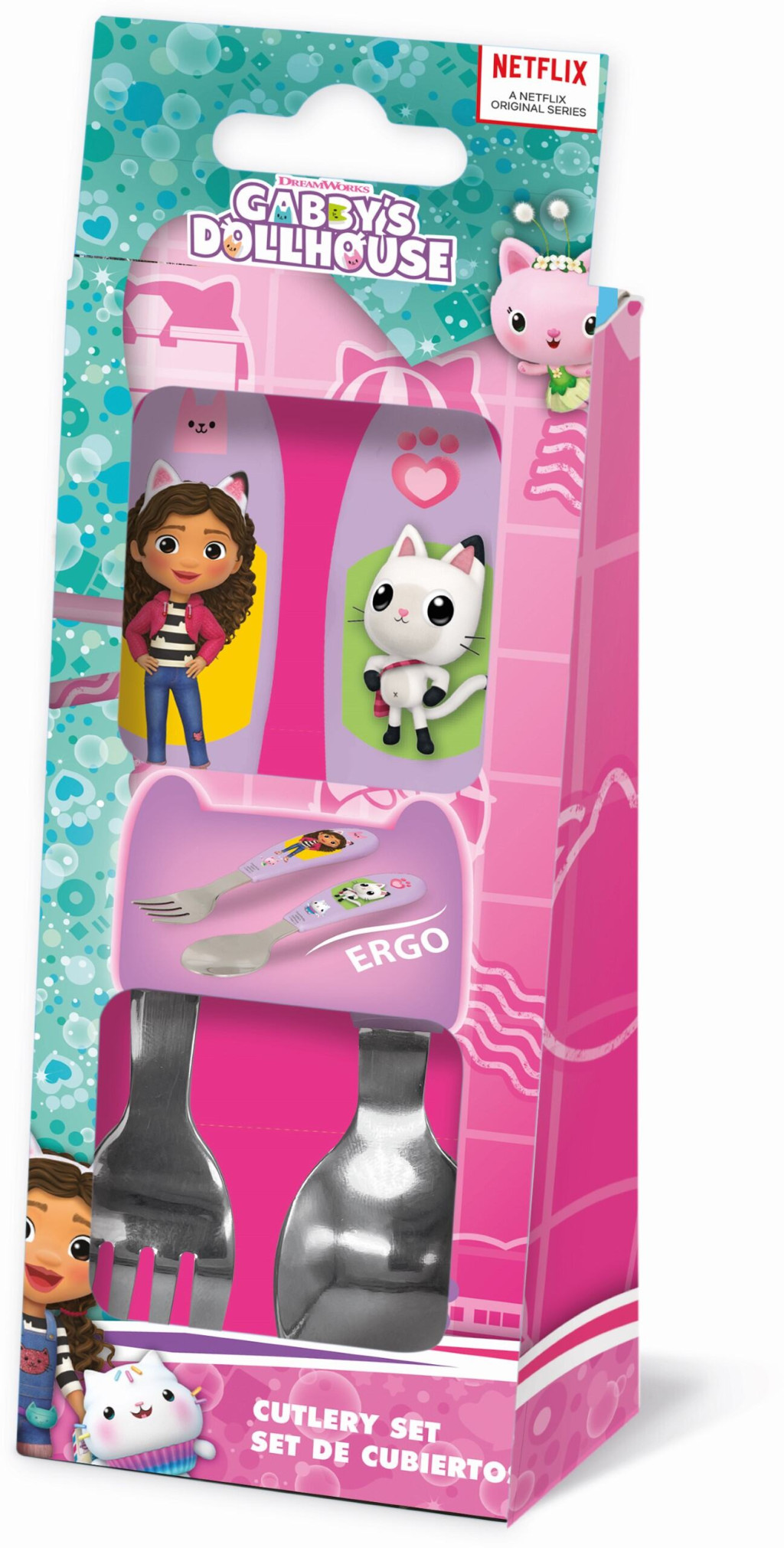 Gabby's Dollhouse Wonderland Metall ergonomisches Besteckset - 2-teilig