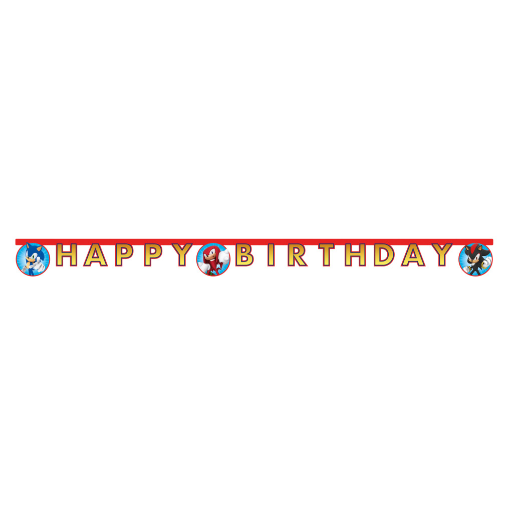 Sonic the Hedgehog Sega Sonic the Hedgehog Happy Birthday Banner FSC 2 m
