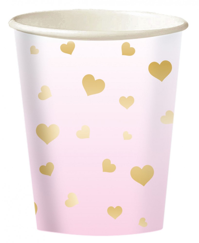 Erster Geburtstag Pink Ombre Papierbecher 8 Stk 250 ml