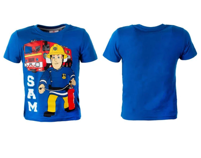 Feuerwehrmann Sam Kinder Kurzarmshirt 2er-Set 122/128 cm