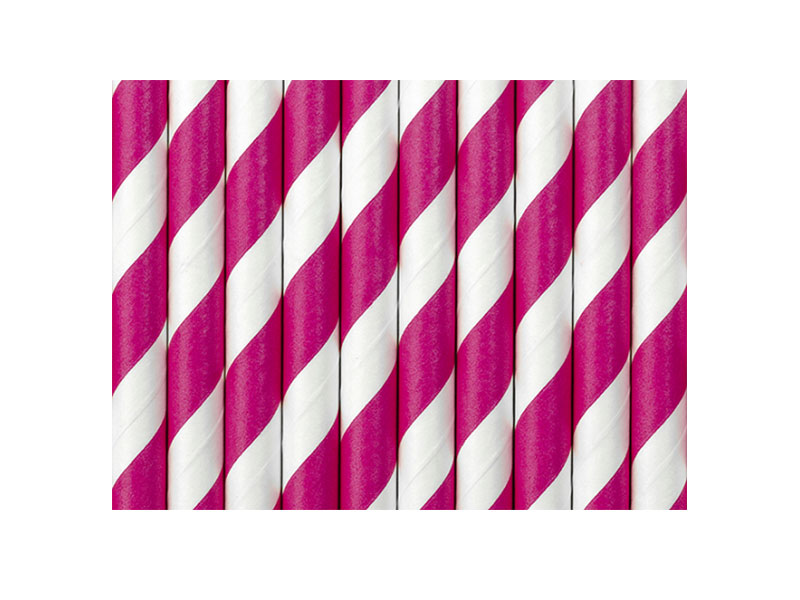 Papierstrohhalme pink Papiertrinkhalme 10 Stk.