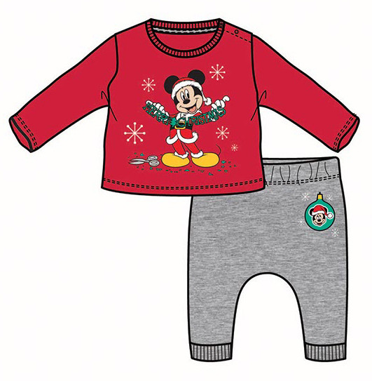 Disney Mickey  Merry Weihnachts-Baby-T-Shirt + Hose Set 3-24 Monate