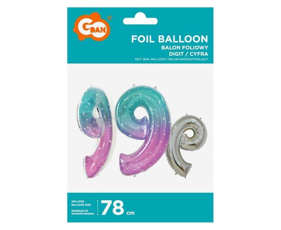Nummer Space Weltraum Zahl 9 Folienballon 78 cm