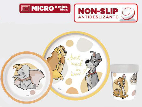 Disney Classics Rutschfeste Geschirrset, Mikroplastik Set