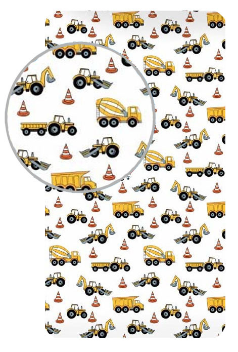 Baustelle Construction, Spannbettlaken 90x200 cm