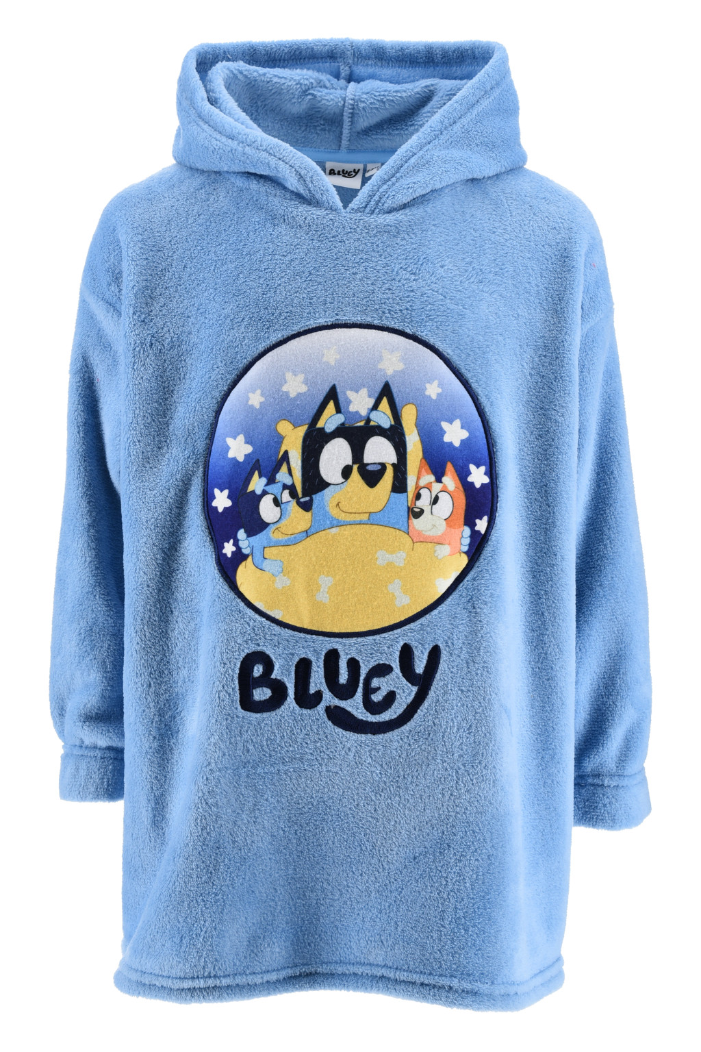 Bluey Stars Überzieh-Decke aus Plüschfleece, Poncho 6/8 Jahre