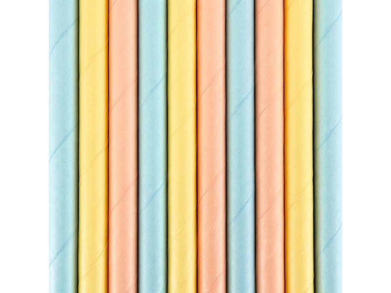 Papiertrinkhalme bunte Pastelltöne