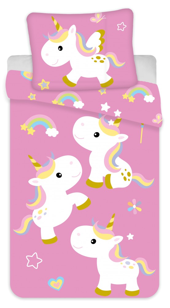 Einhorn Fun Bettwäsche 135x200 cm, 80x80 cm