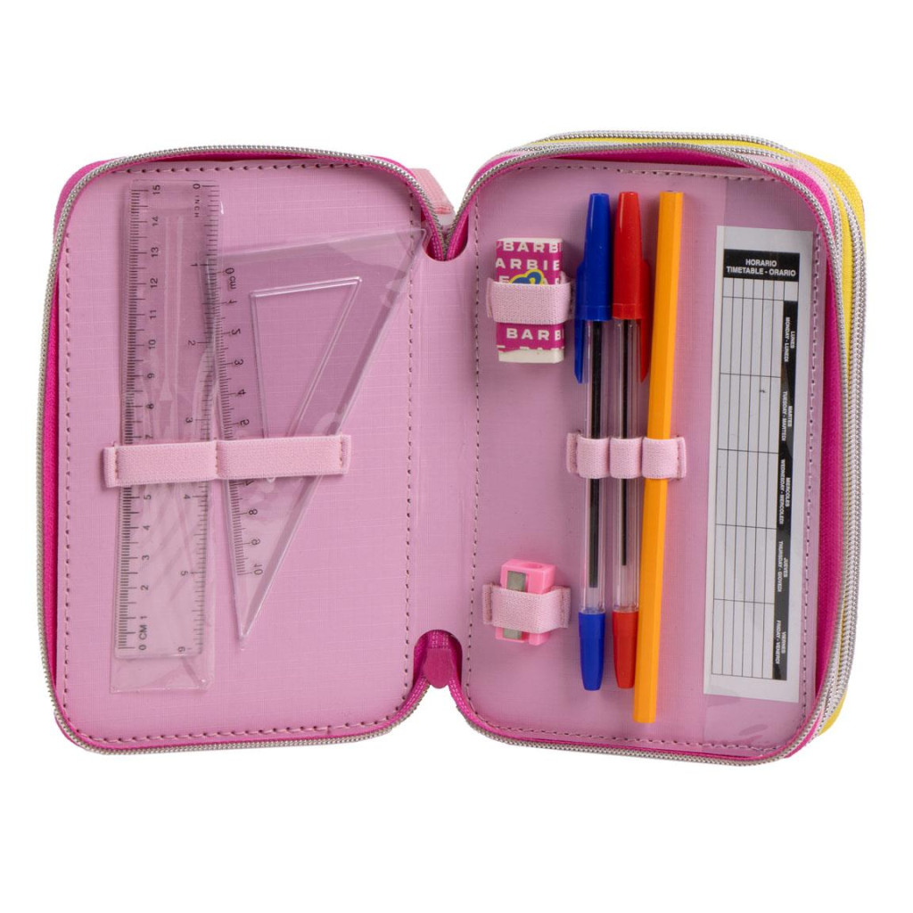 Barbie Bestie Vibes Gefülltes Federmäppchen, 3-stöckig