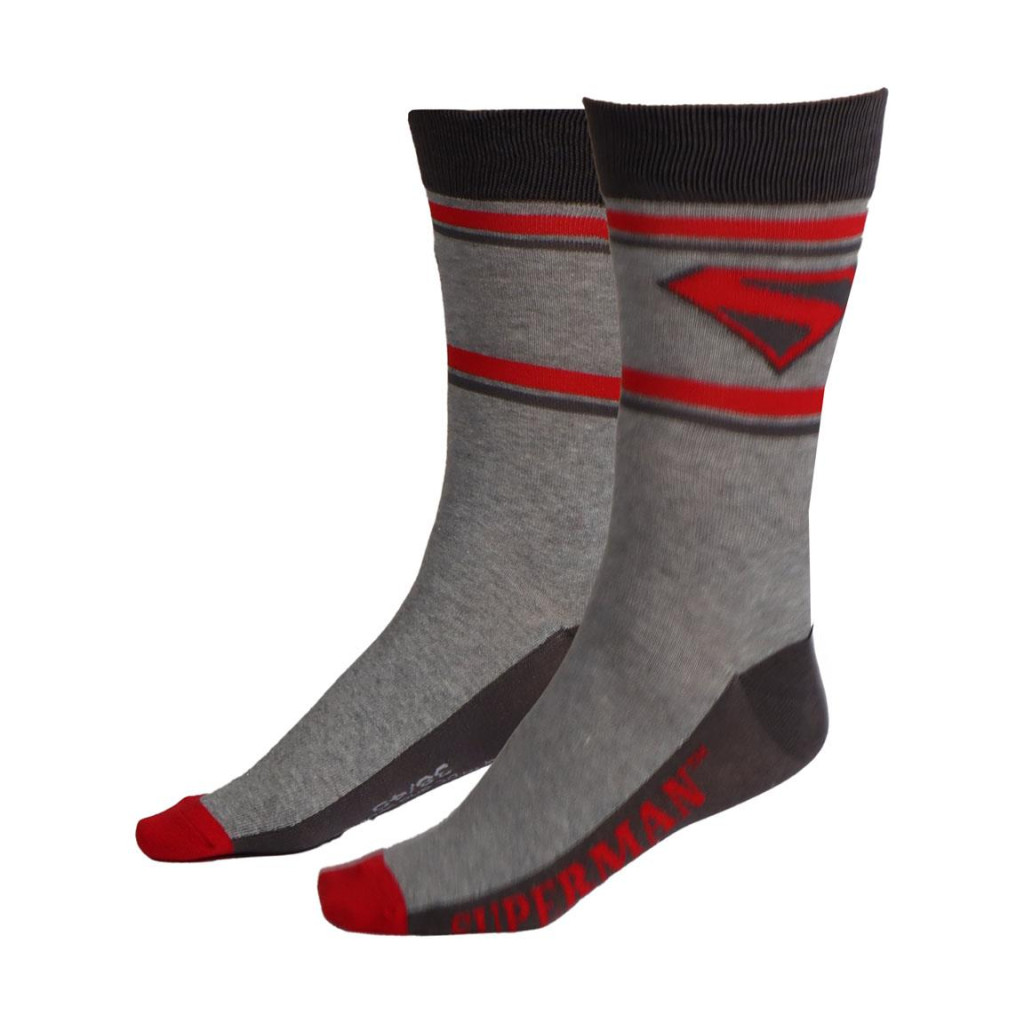 Superman Grey Light Erwachsen lange Socken 38/45