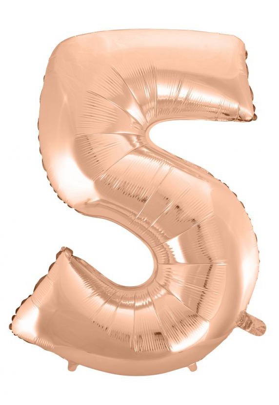 Nummer Rose Gold Folienballon Zahl 5 92 cm