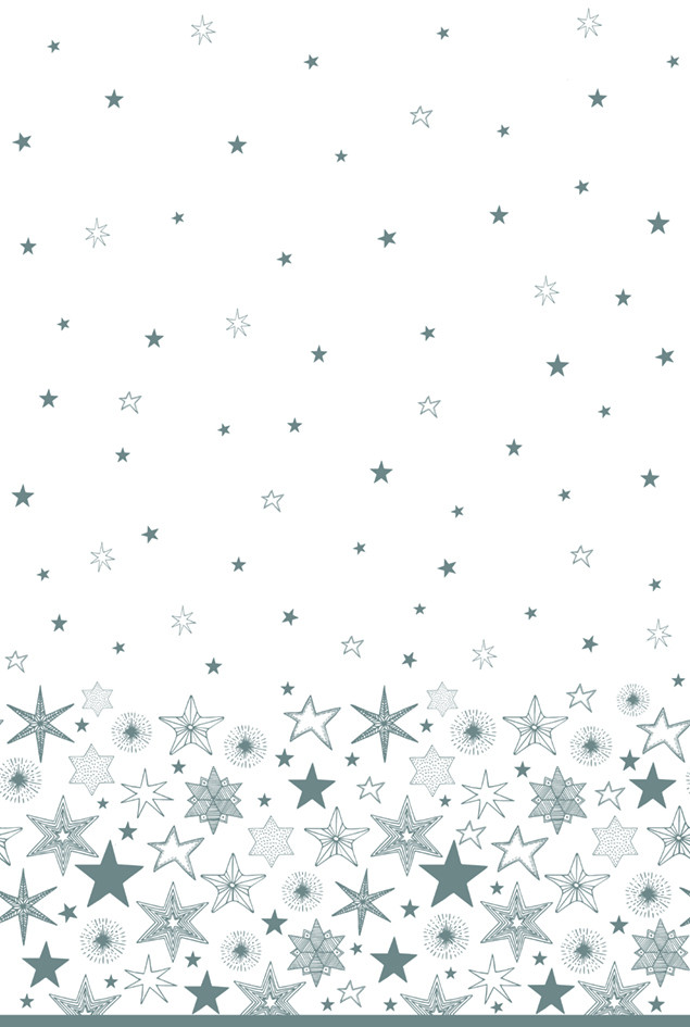 Weihnachten Silver Stars Papiertischdecke 120x180 cm