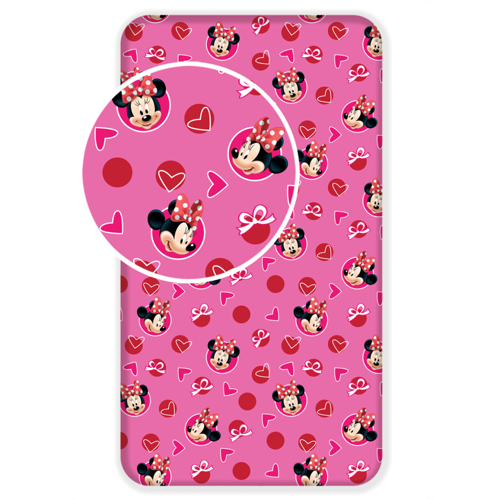 Disney Minnie Hearts Spannbettlaken 90x200 cm